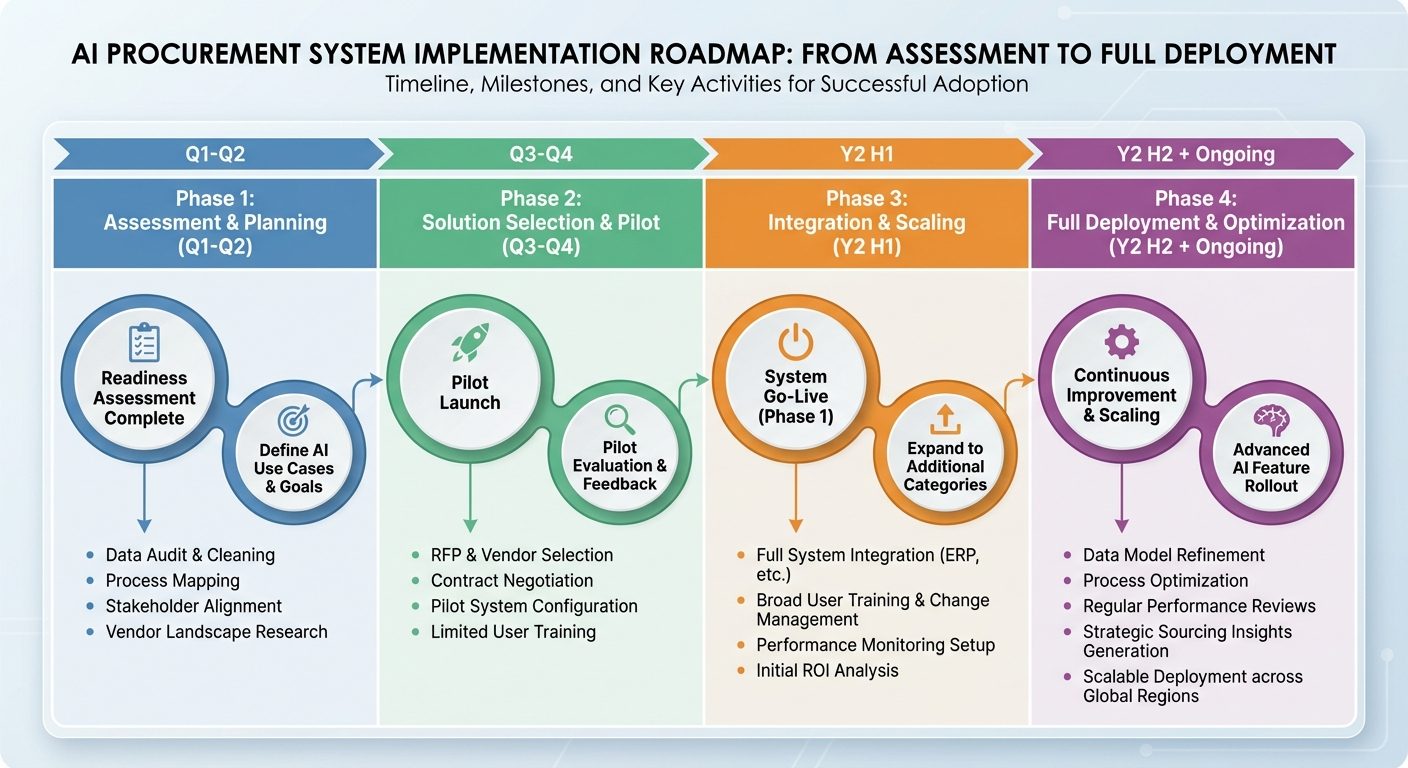 Implementation roadmap for AI procurement systems