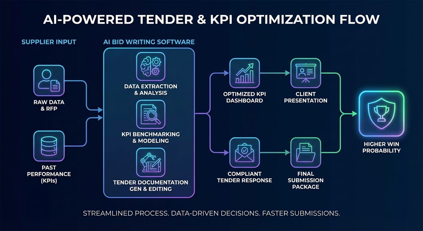 AI-powered bid writing software helping suppliers prepare KPI data and tender documentation