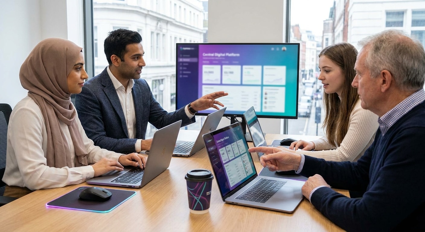 Small supplier bid team reviewing below-threshold public sector contract opportunities