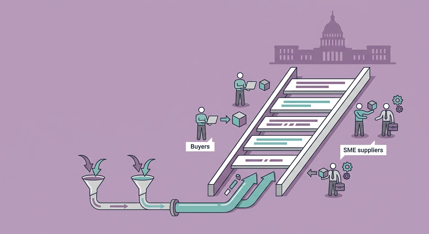 Procurement threshold ladder showing smaller public contracts becoming visible opportunities