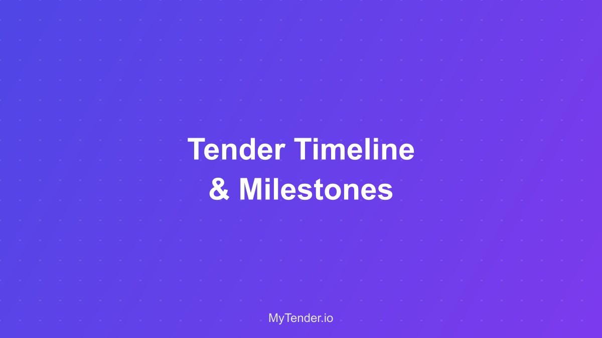 A project management board showing the tender timeline and milestones