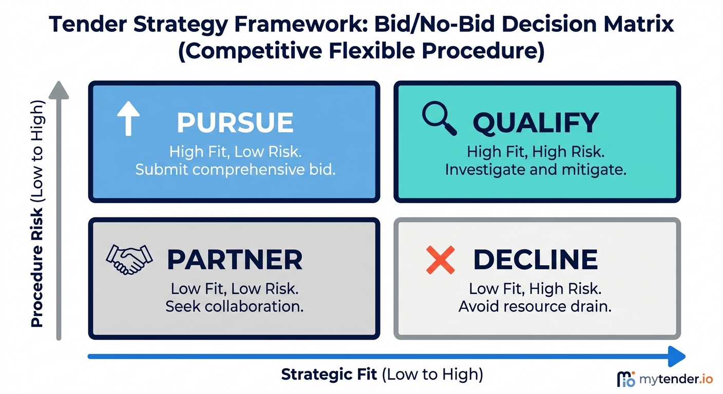 Bid no bid matrix for competitive flexible procedure tenders