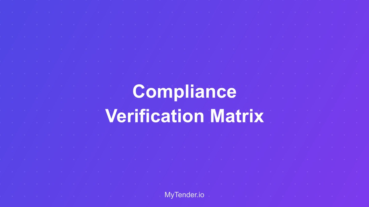 Compliance verification matrix dashboard