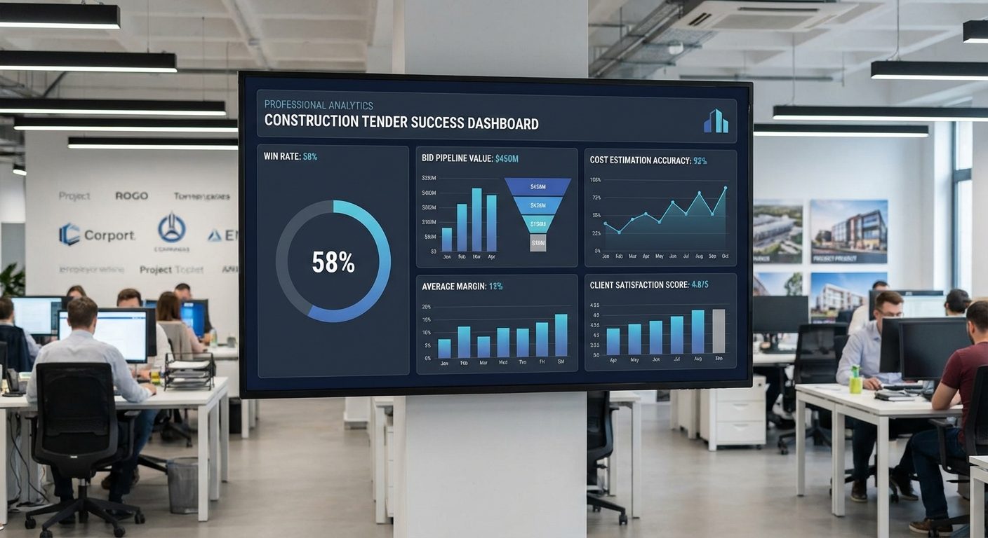Construction tender success metrics dashboard