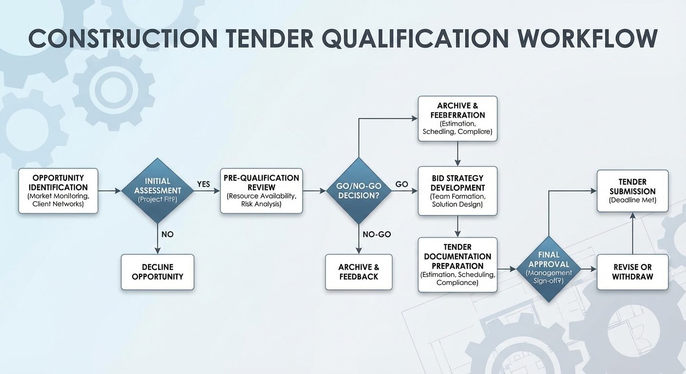 Construction tender qualification workflow