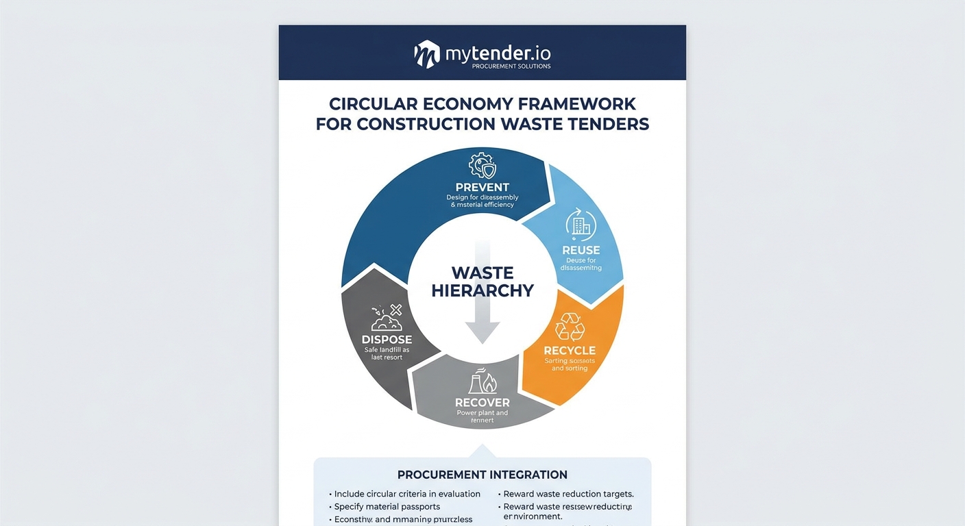 Circular economy framework for construction tender responses, from prevention through reuse and recycling to residual disposal