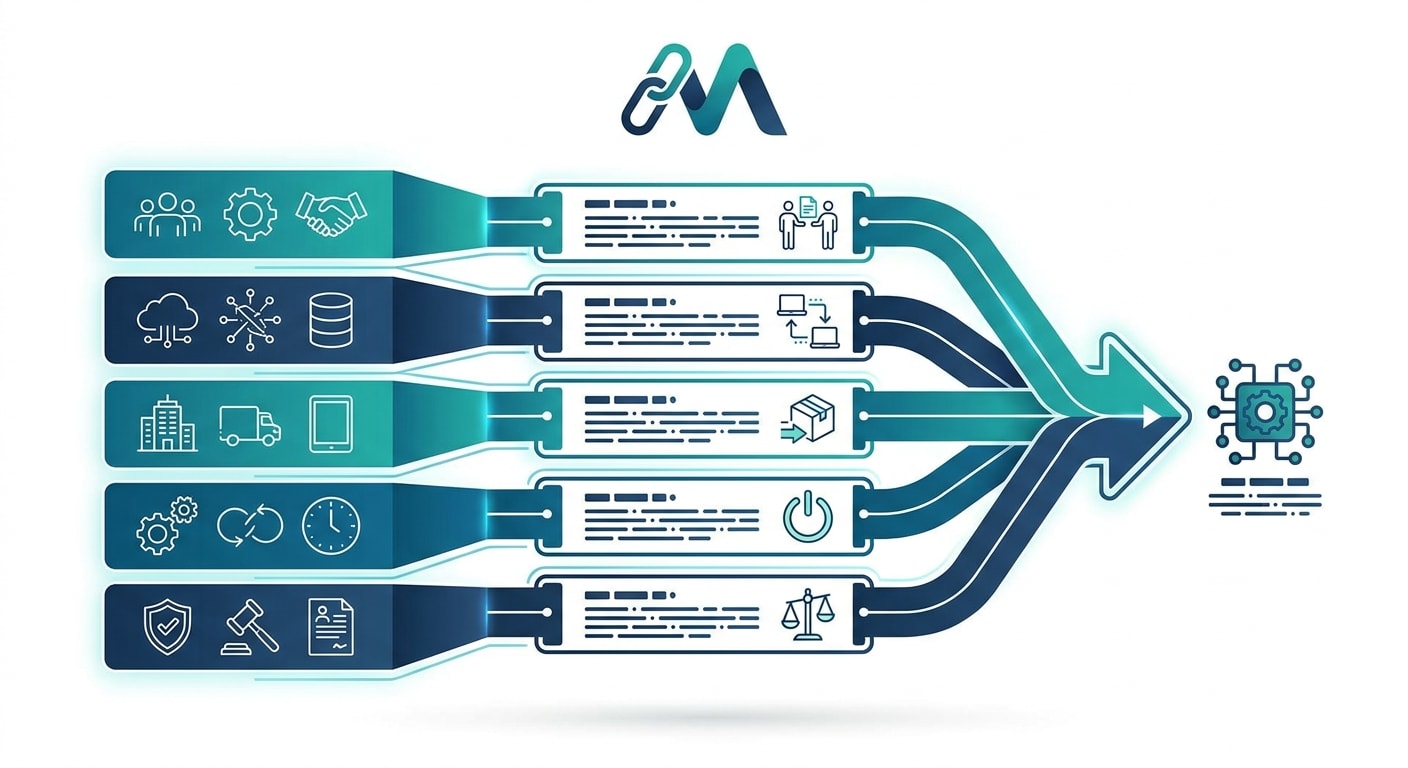 Contract handover framework showing people, data, assets, service continuity and governance workstreams