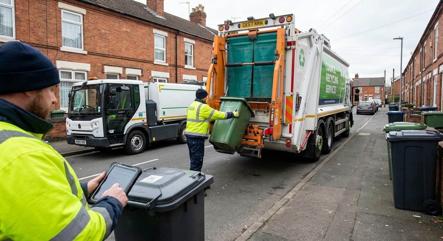 Council waste collection operation using digital compliance checks