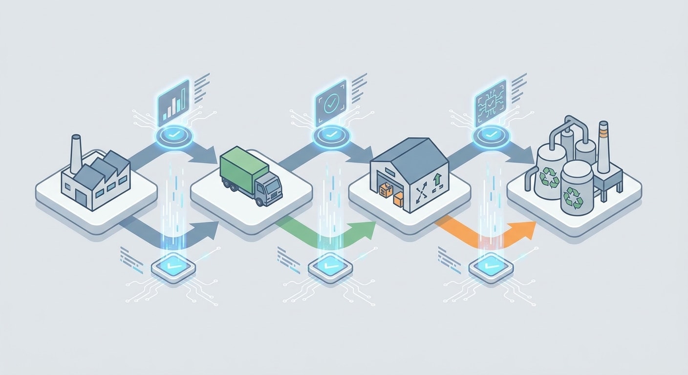 Digital waste journey from producer to carrier to treatment facility