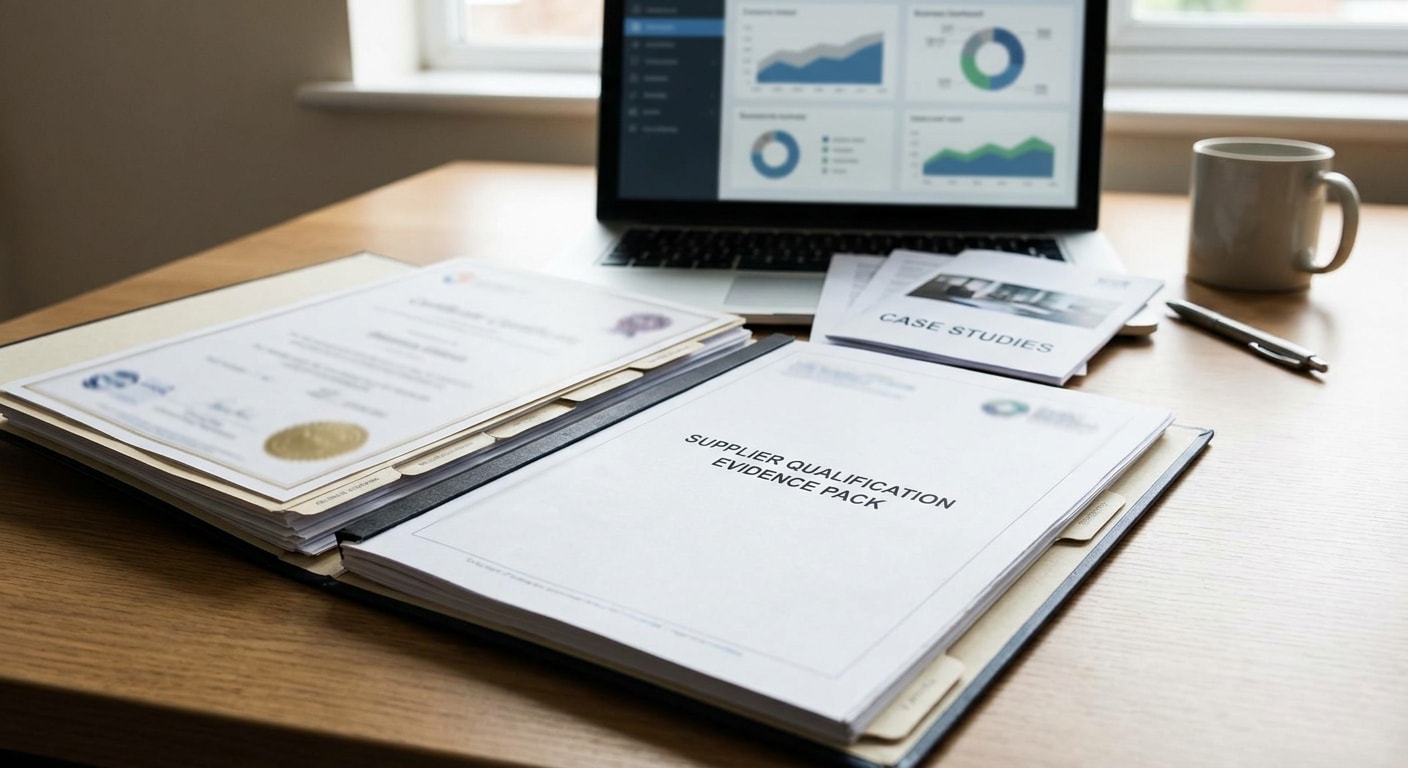 Supplier evidence pack with compliance documents, policies, accreditations and case studies ready for Dynamic Market applications