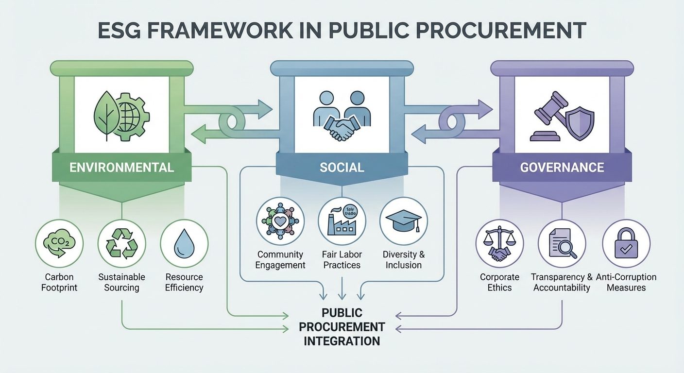 ESG framework components in public procurement