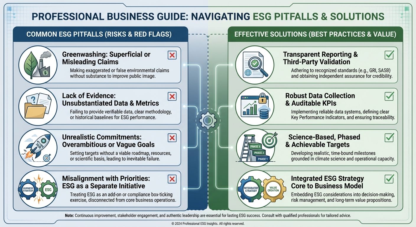 Common ESG pitfalls checklist with solutions