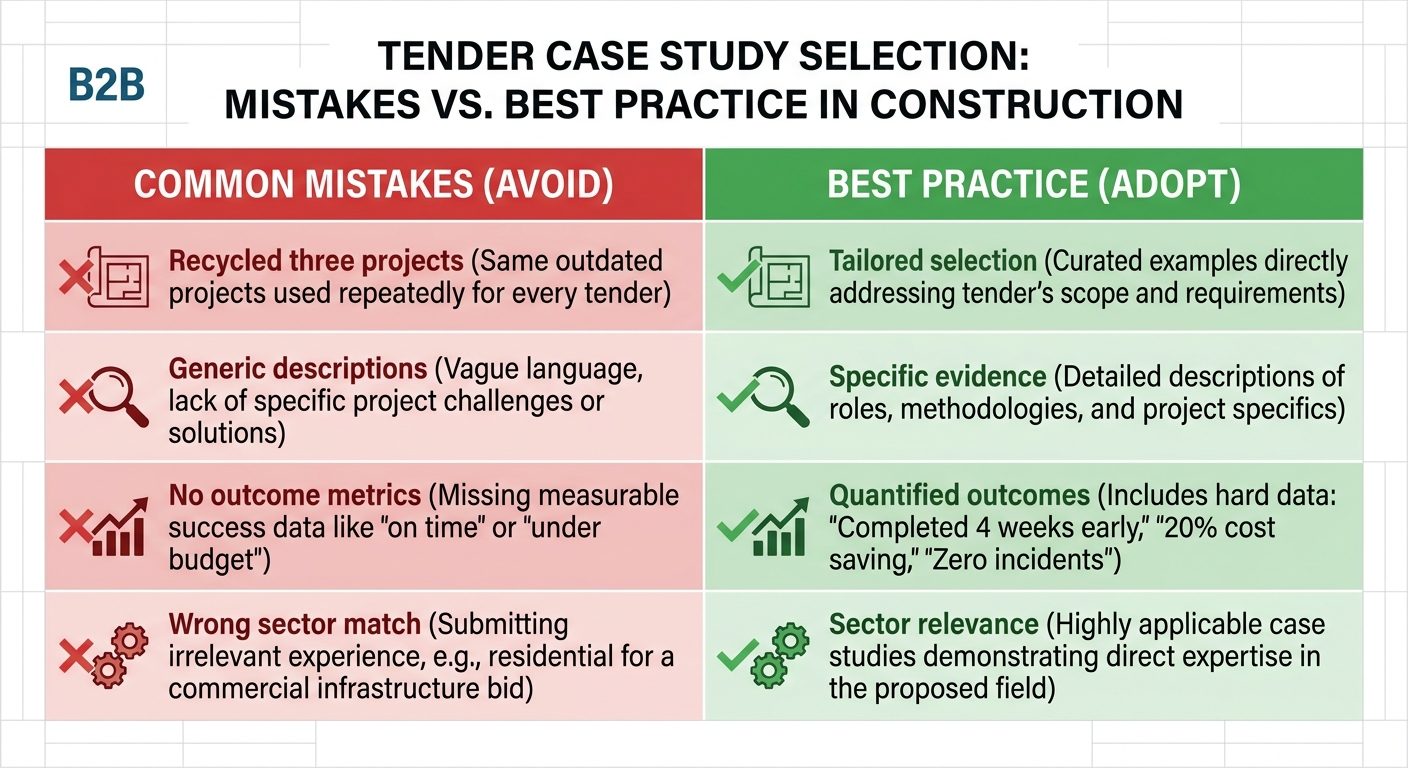 Common mistakes vs best practice for tender case studies