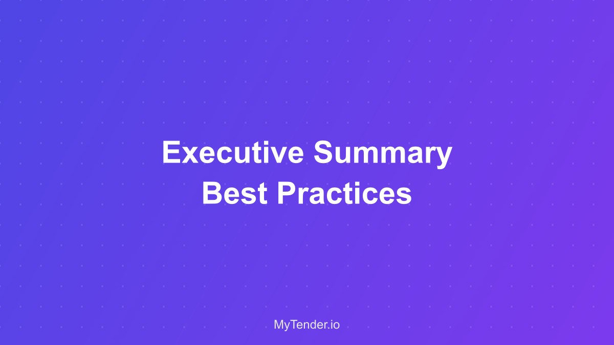 Executive summary example showing key elements