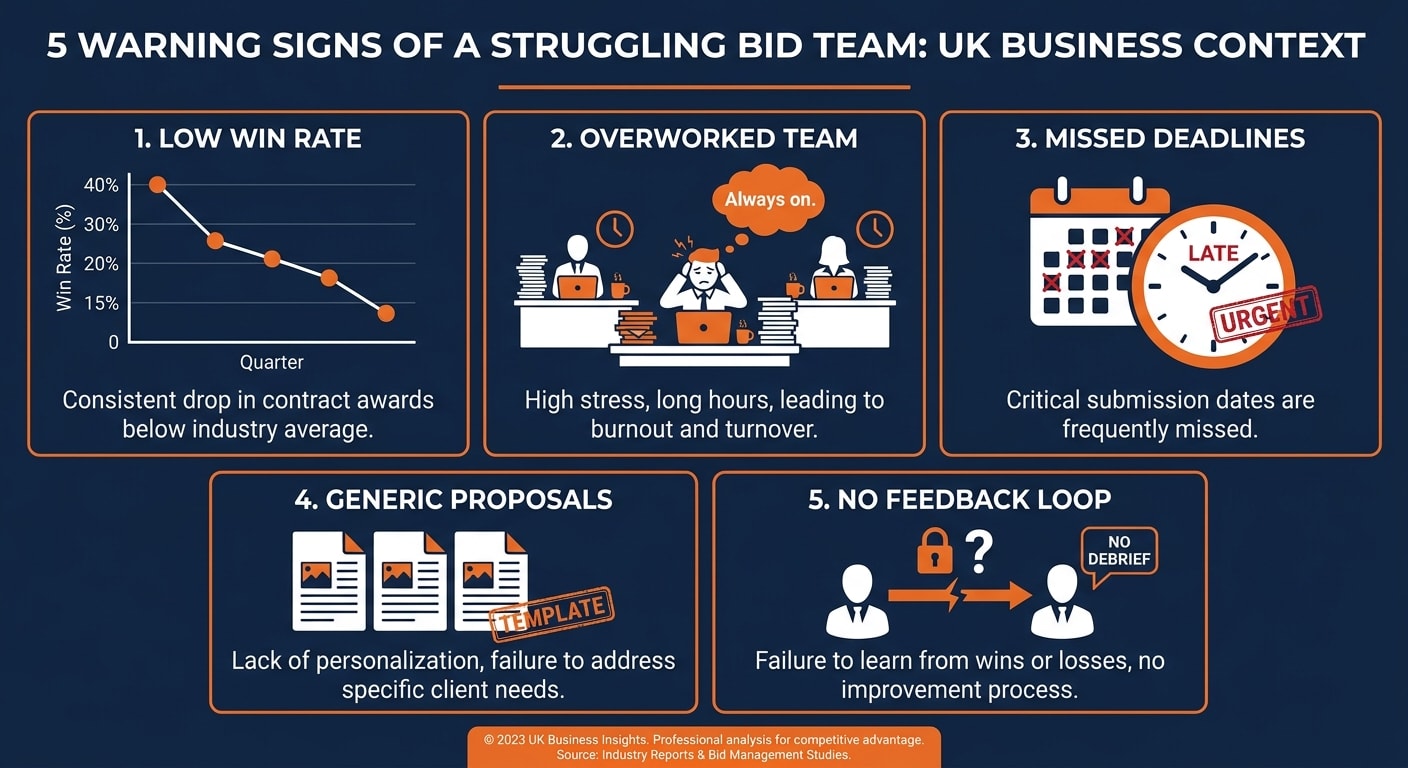 Warning signs of an under-performing bid team