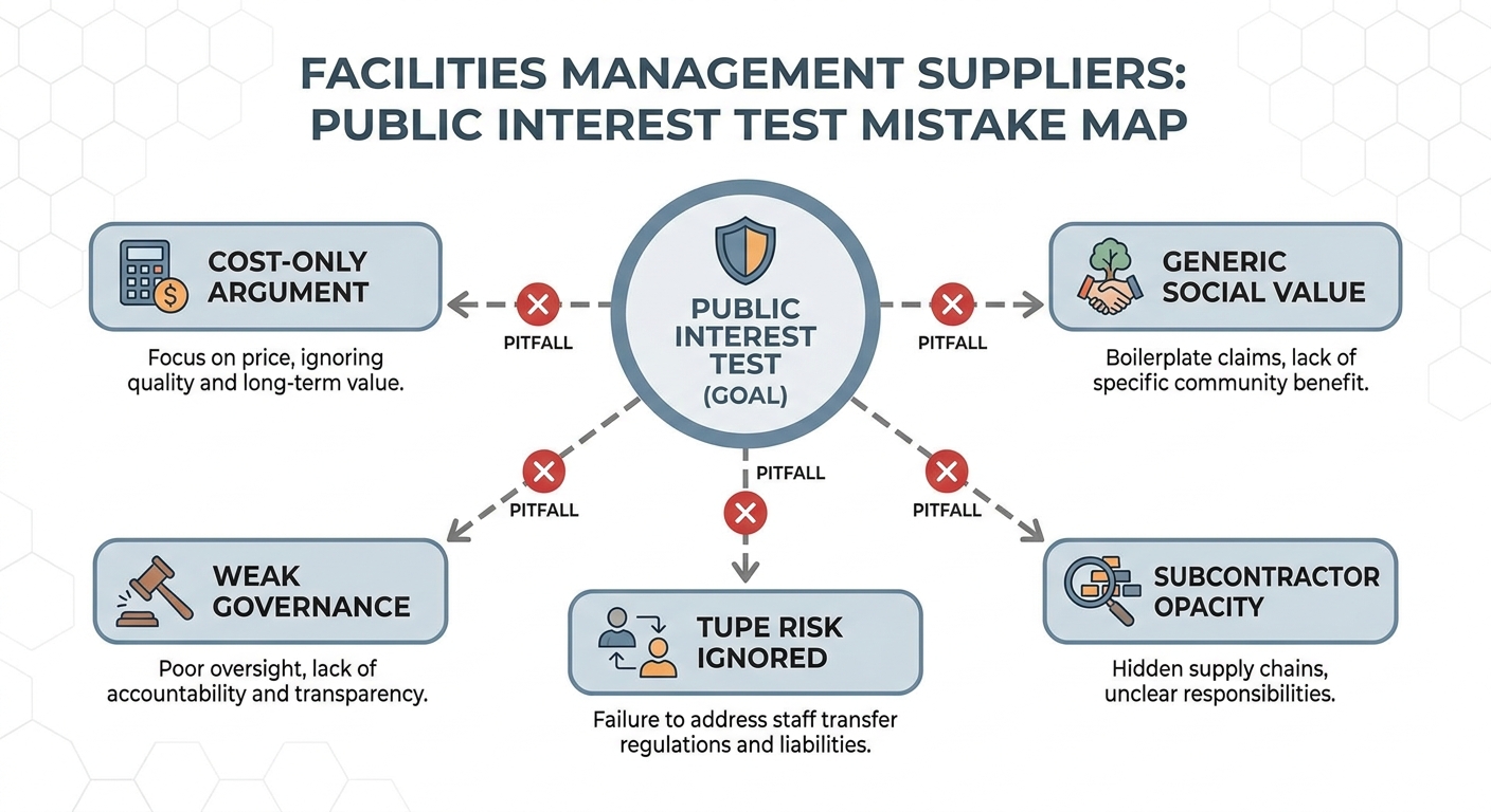 Mistake map for FM suppliers preparing for the public interest test