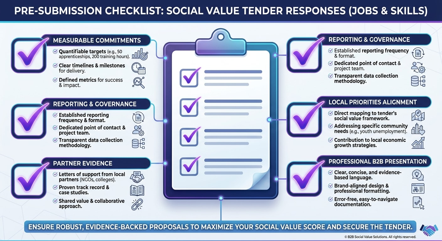 A pre-submission checklist for jobs and skills social value tender responses