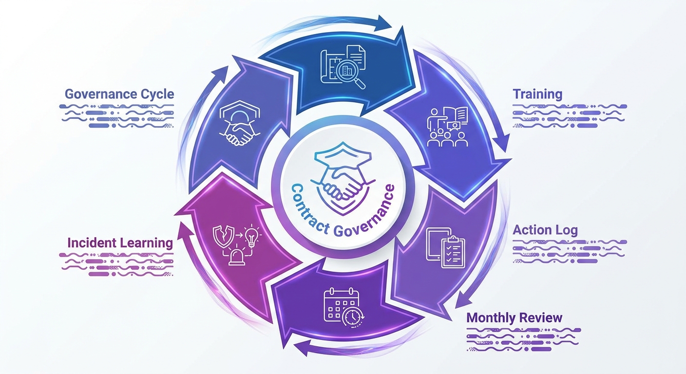Contract governance cycle for Martyn’s Law preparedness in FM and security services