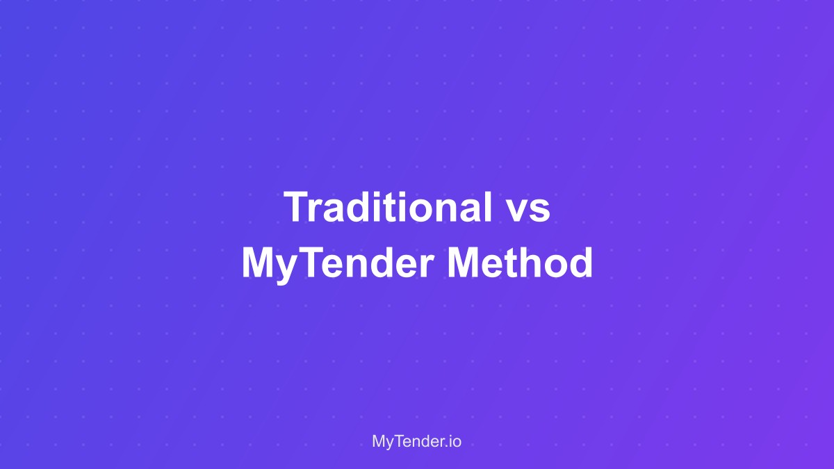 Comparison chart showing traditional vs MyTender Method