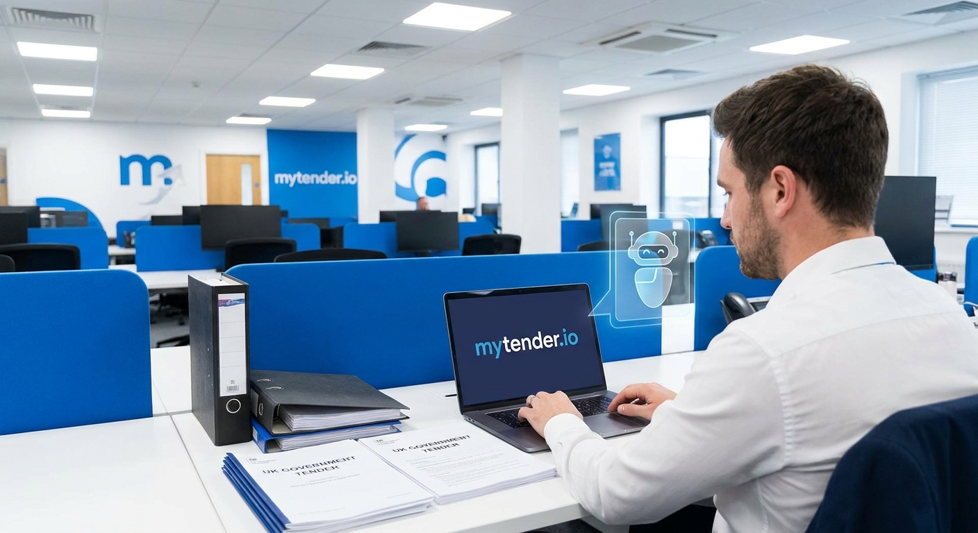 mytender.io AI platform helping procurement teams write winning tender responses from UK government portal opportunities