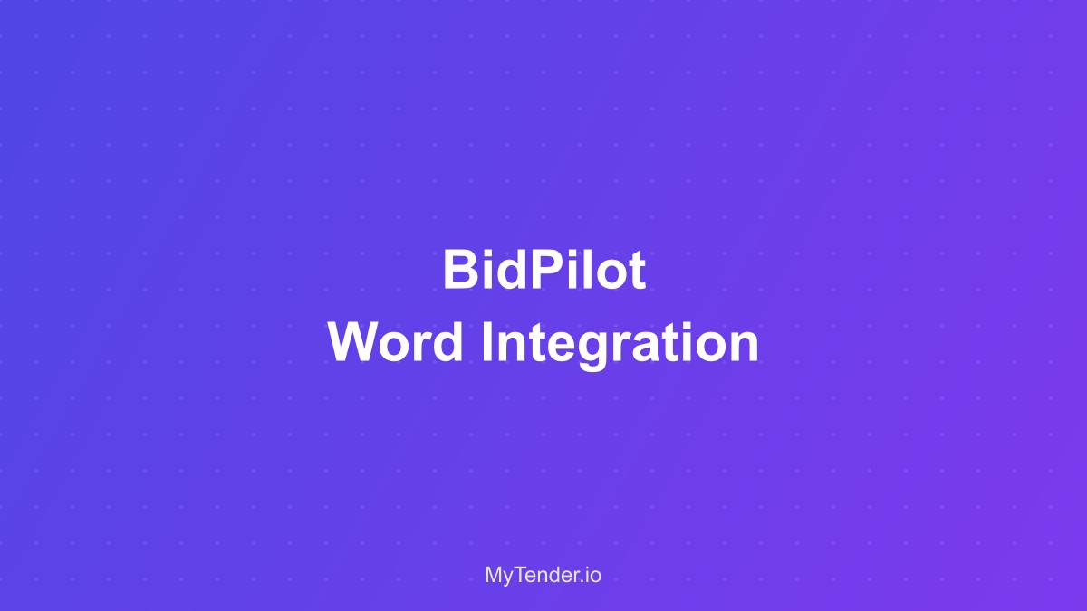 BidPilot Integration