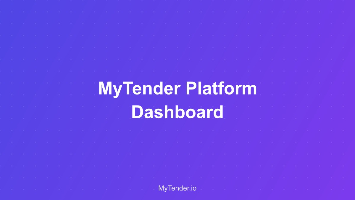 MyTender platform dashboard showing AI-powered features