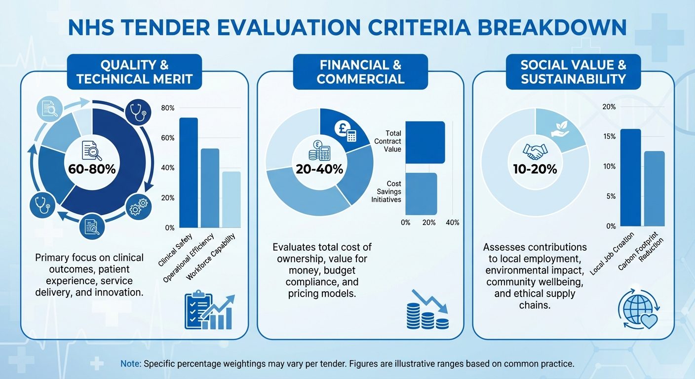 NHS tender evaluation criteria breakdown