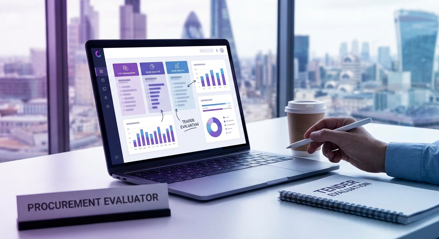 Open book pricing tender strategy dashboard with cost, value and risk evidence
