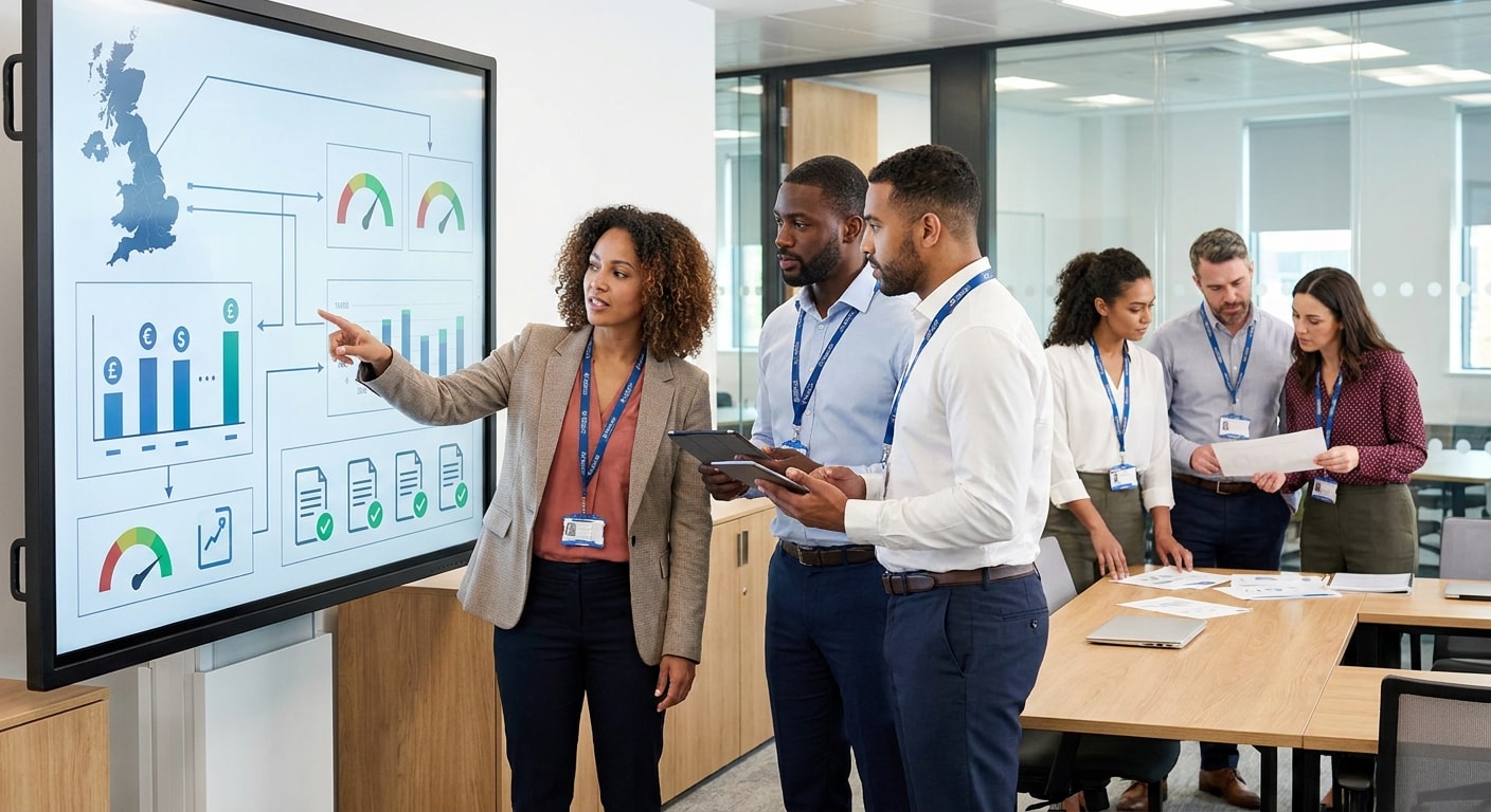 Supplier teams aligning invoice data, contract KPIs and tender evidence