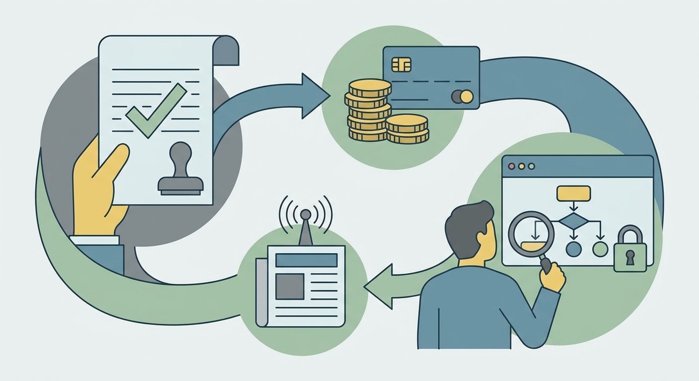 Workflow from invoice approval to public notice and future tender evidence