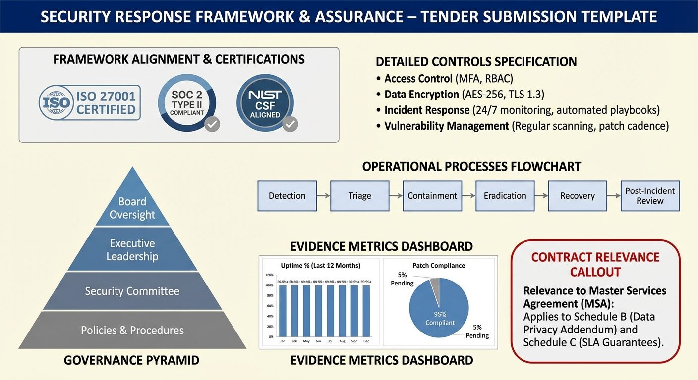 Example security response structure showing how to layer evidence and detail
