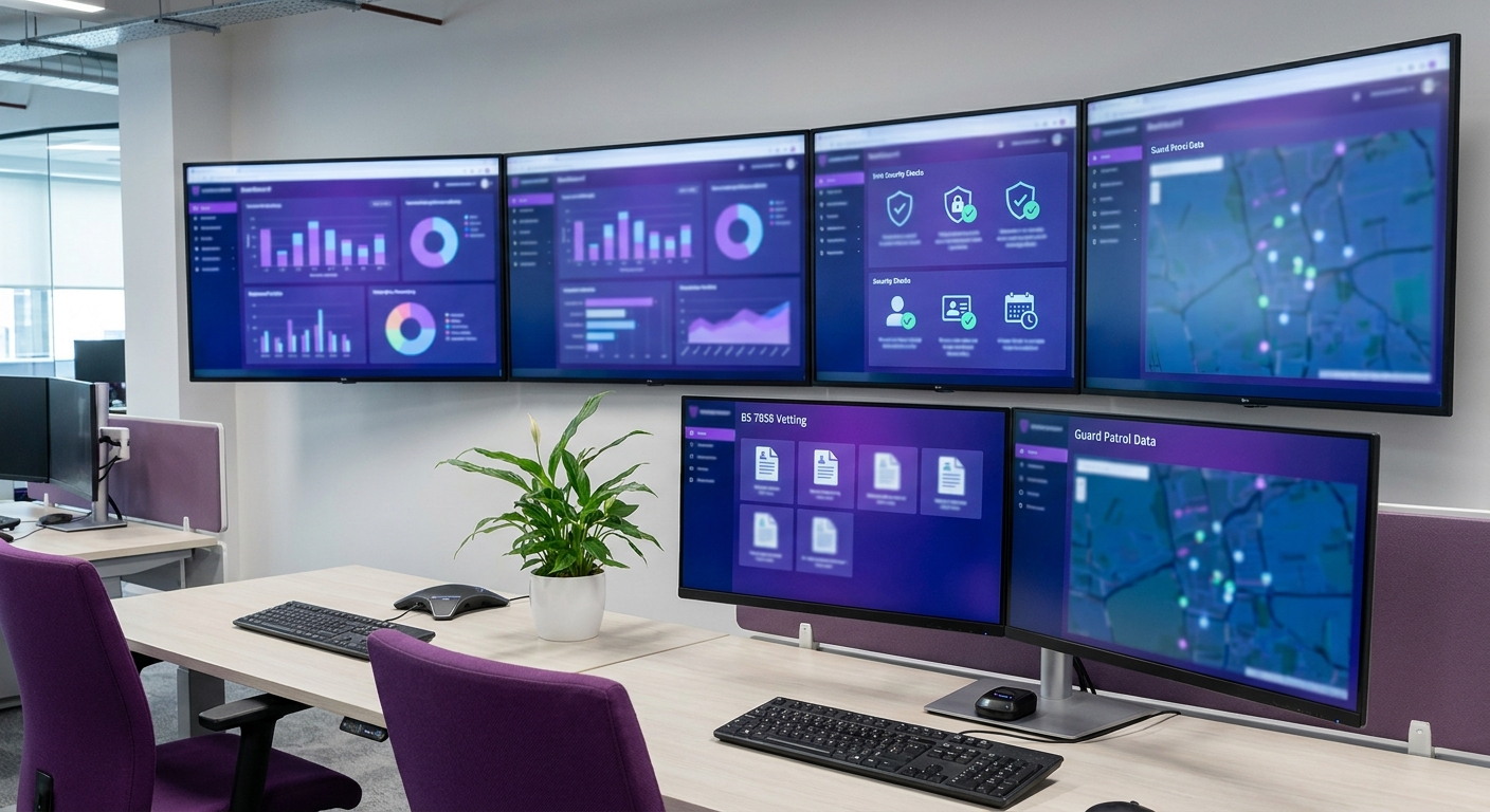 Digital compliance and KPI dashboard for SIA checks, vetting records and security patrol data