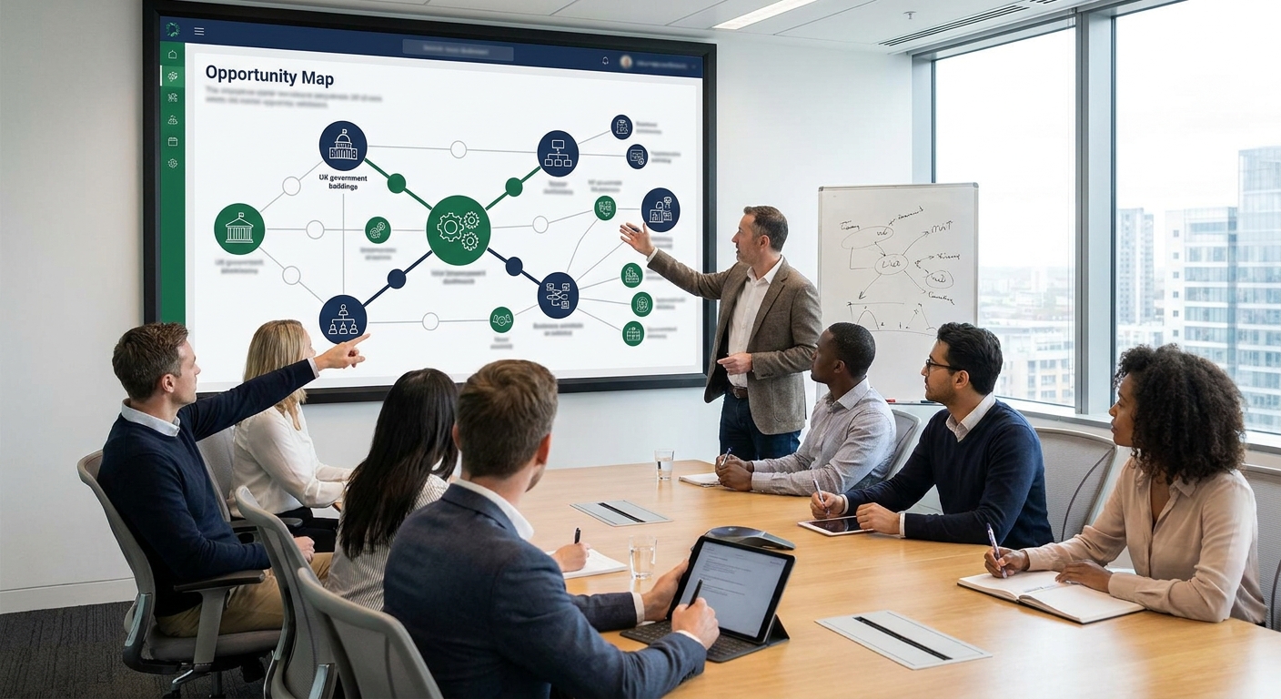 Public sector opportunity map connecting SME action plan priorities, frameworks, lots and direct tender routes