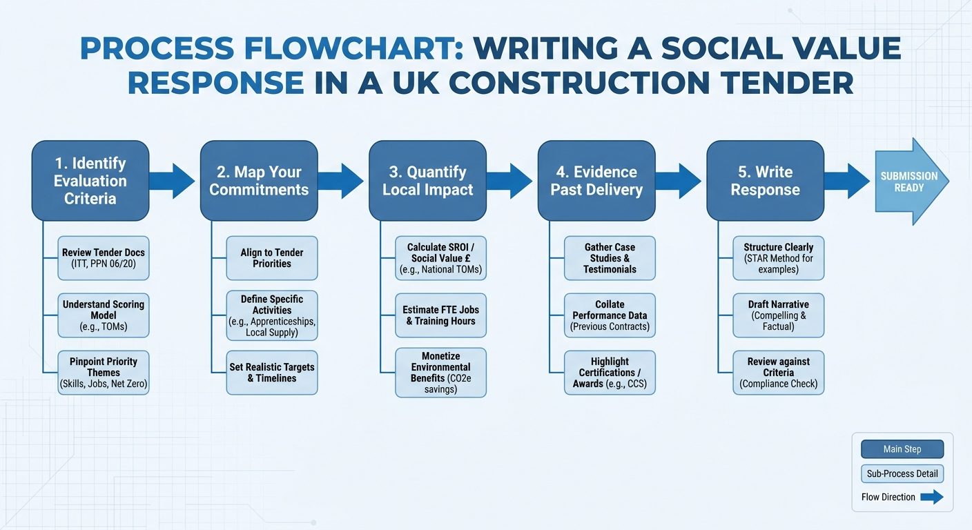 Step-by-step process for writing social value in construction tenders