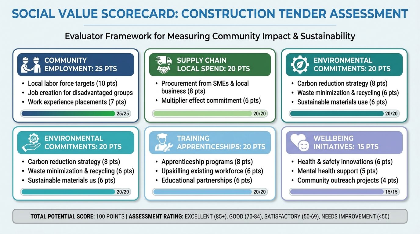 Evaluator scorecard for social value in construction tenders