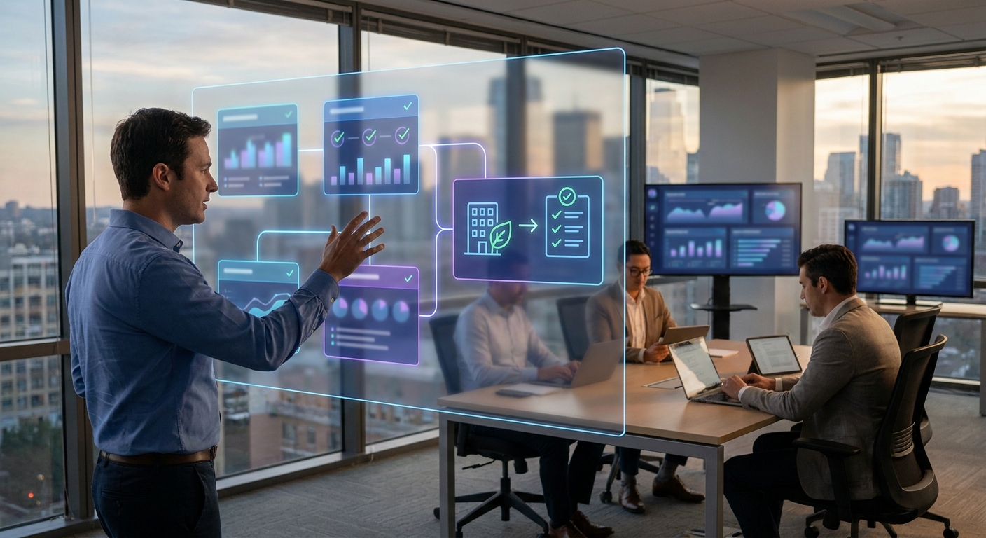 Human bid writer using an AI-assisted workflow to turn social value commitments into a verified KPI scorecard