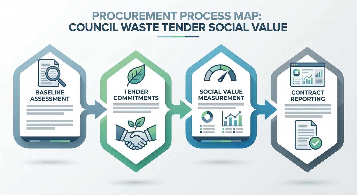 Process map showing how to turn social value promises into deliverable waste contract commitments