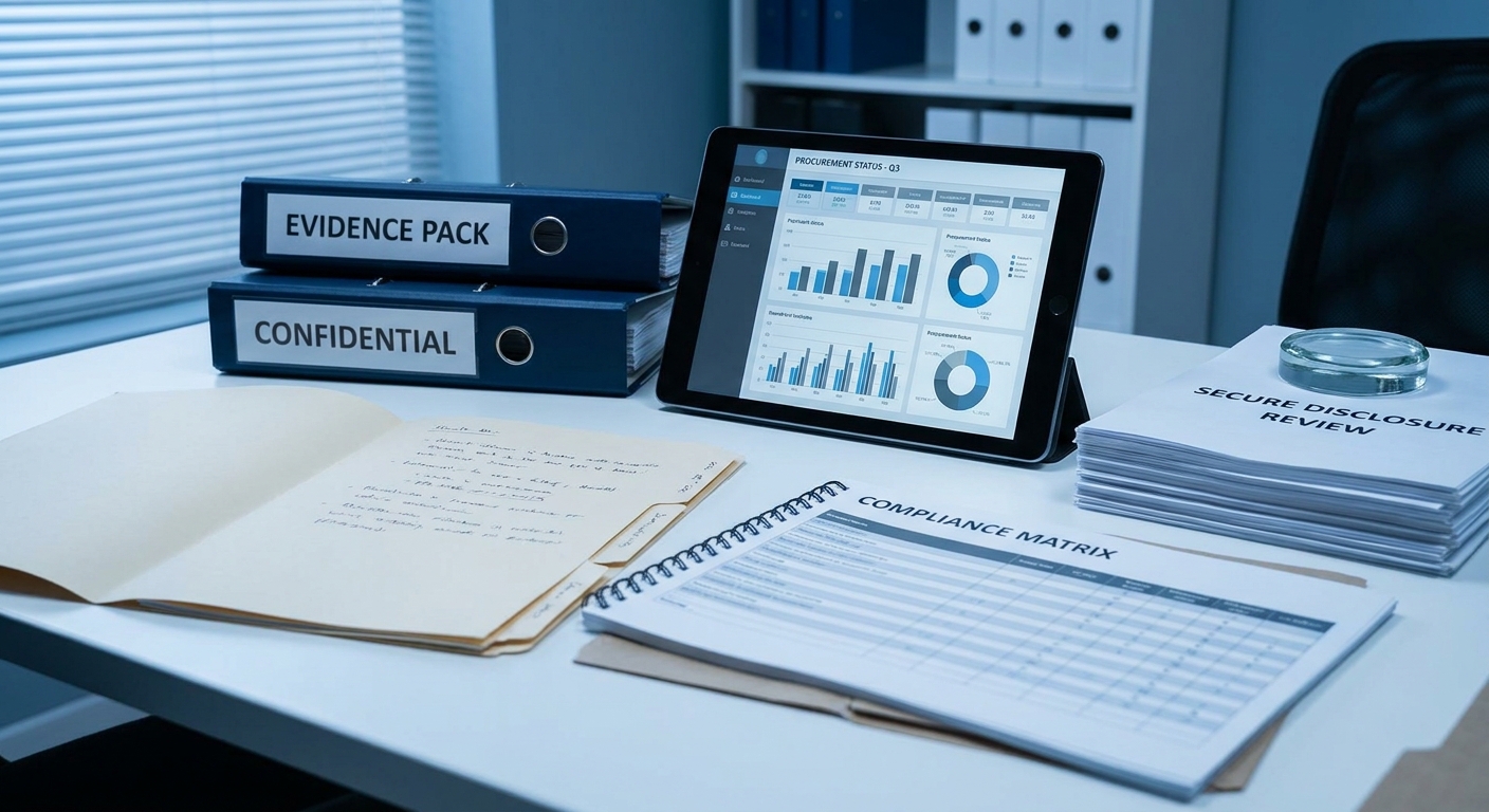 Procurement standstill evidence pack with feedback, criteria and bid documents