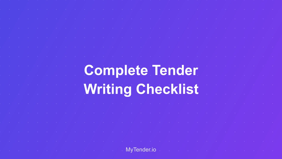 Complete tender writing checklist visualization
