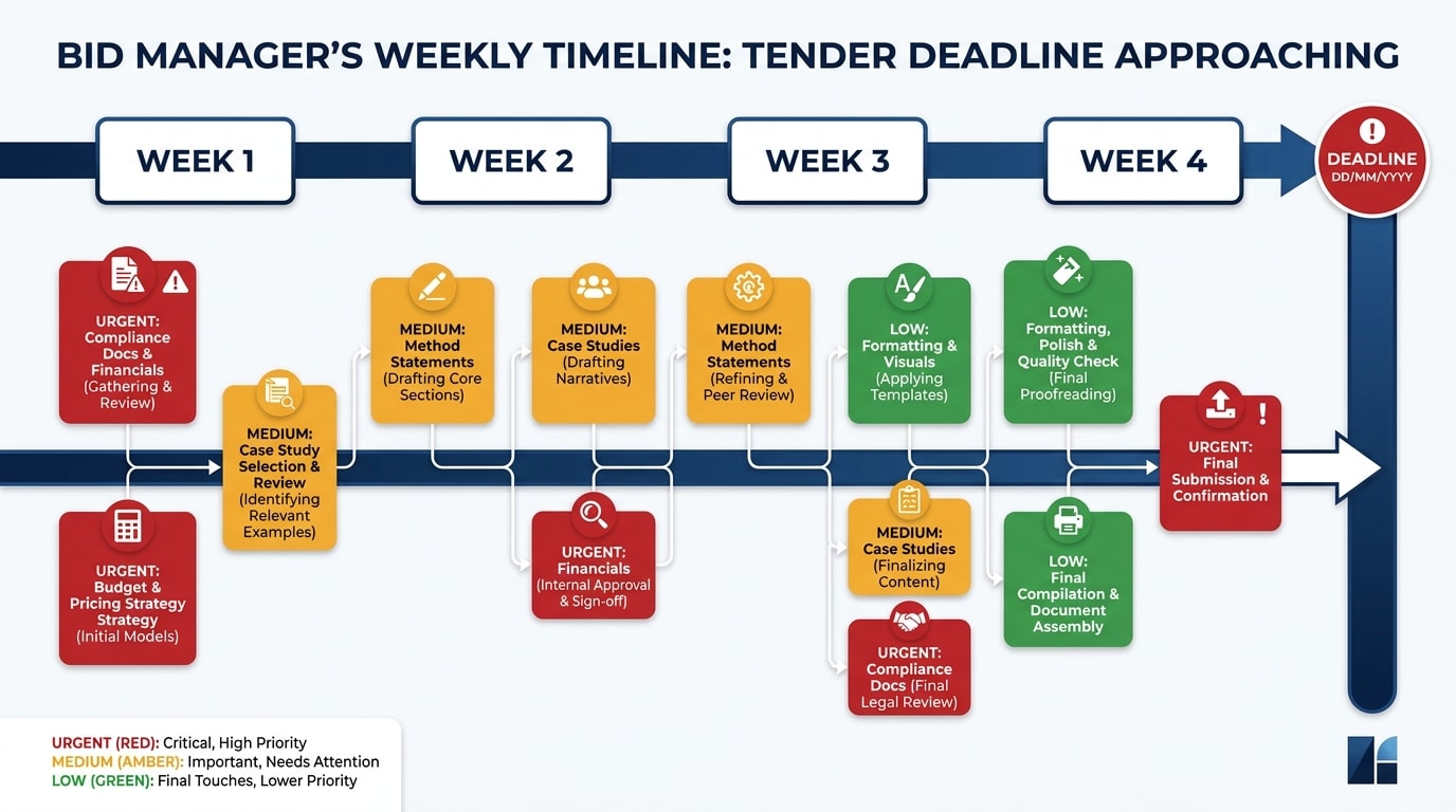Tender Timeline Example How to Prioritise Your Bid Workload Under a Tight Tender Deadline (2026 ...