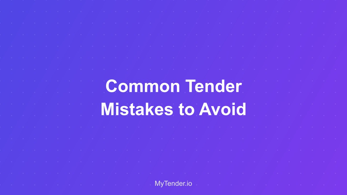 Common tender mistakes infographic
