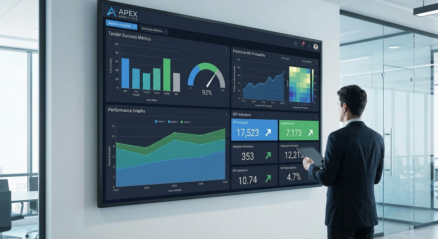 Predictive analytics dashboard for tender success
