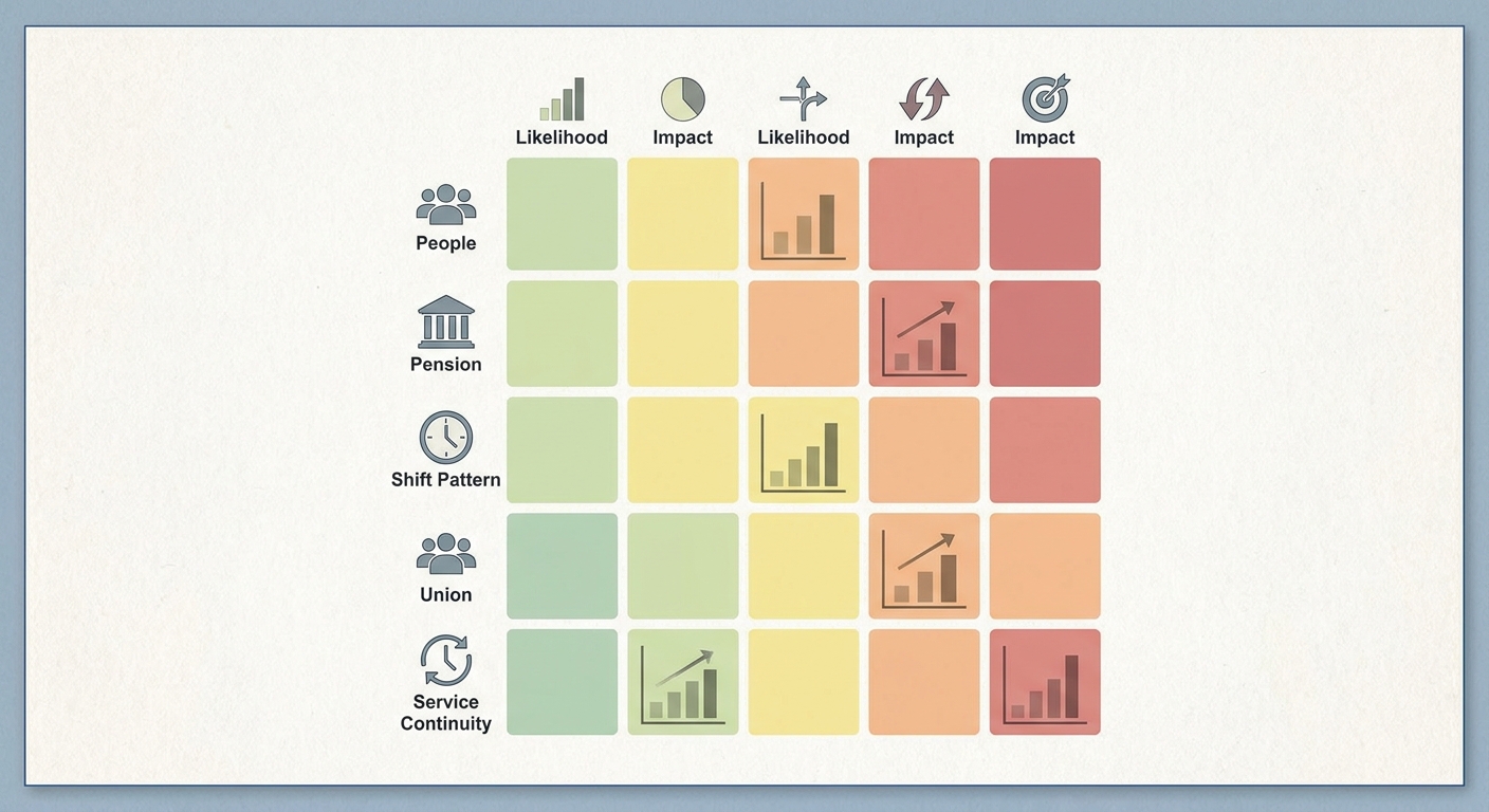 Risk matrix for TUPE issues in facilities management tender responses